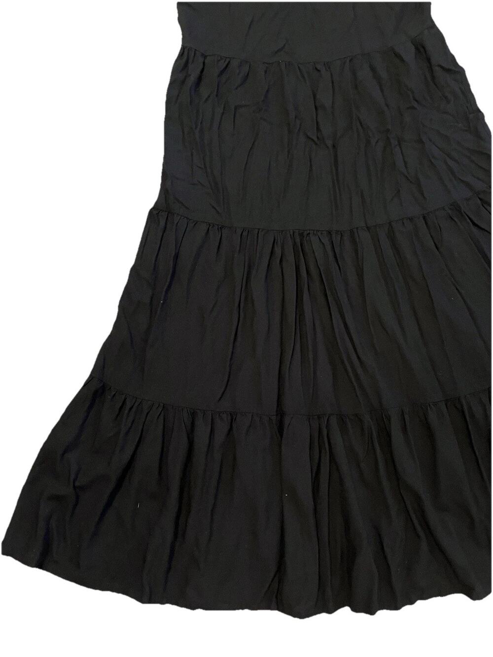90s Black Tiered Maxi Dress RenFair Whimsigoth Fairy Dark Cottagecore Witchy M